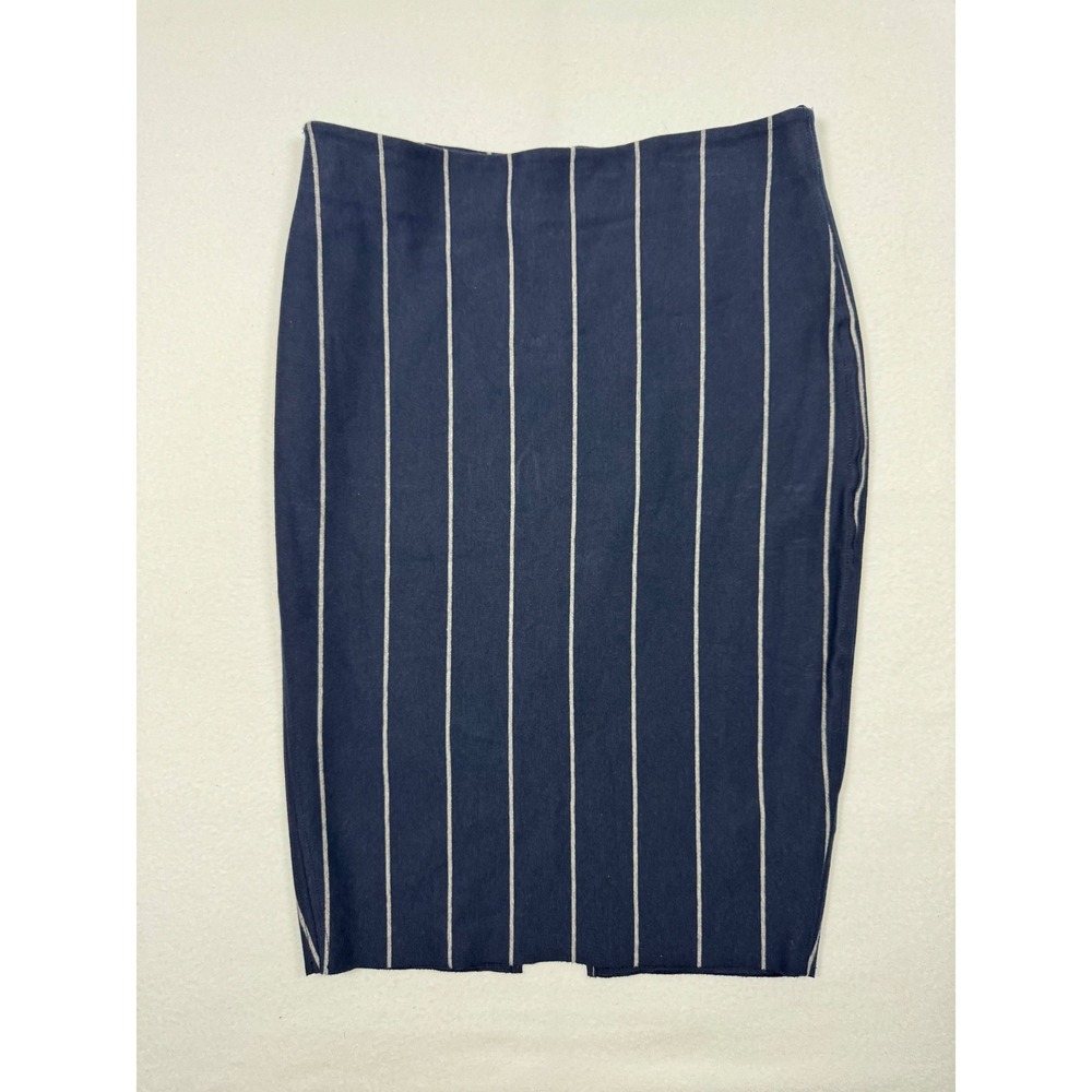 Corporate Core Zara Collection Pinstripe Pencil Skirt Women M Navy Blue White
